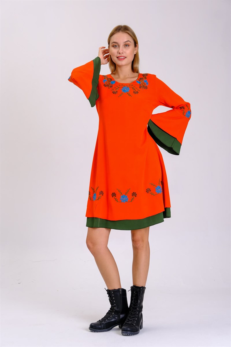 Otantik Elbise 8115 Orange