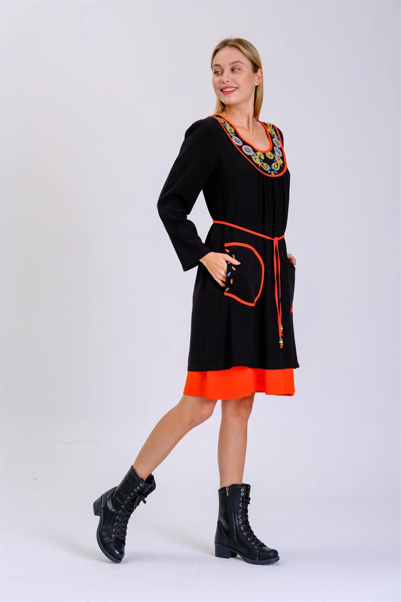 Otantik Elbise 9011 Siyah