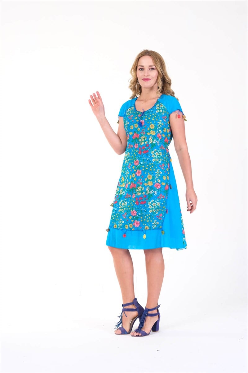 OTANTİK ETNİK GİYİM  YAZLIK ELBİSE ERC COLLECTİON 4537-T