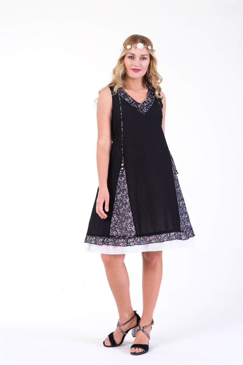 OTANTİK ETNİK GİYİM  YAZLIK ELBİSE ERC COLLECTİON 4544 S-B
