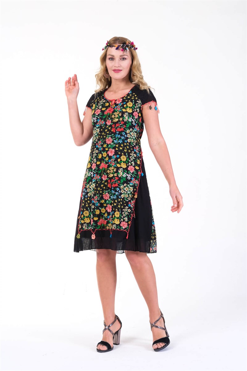 OTANTİK ETNİK GİYİM  YAZLIK ELBİSE ERC COLLECTİON 4537-Sİ