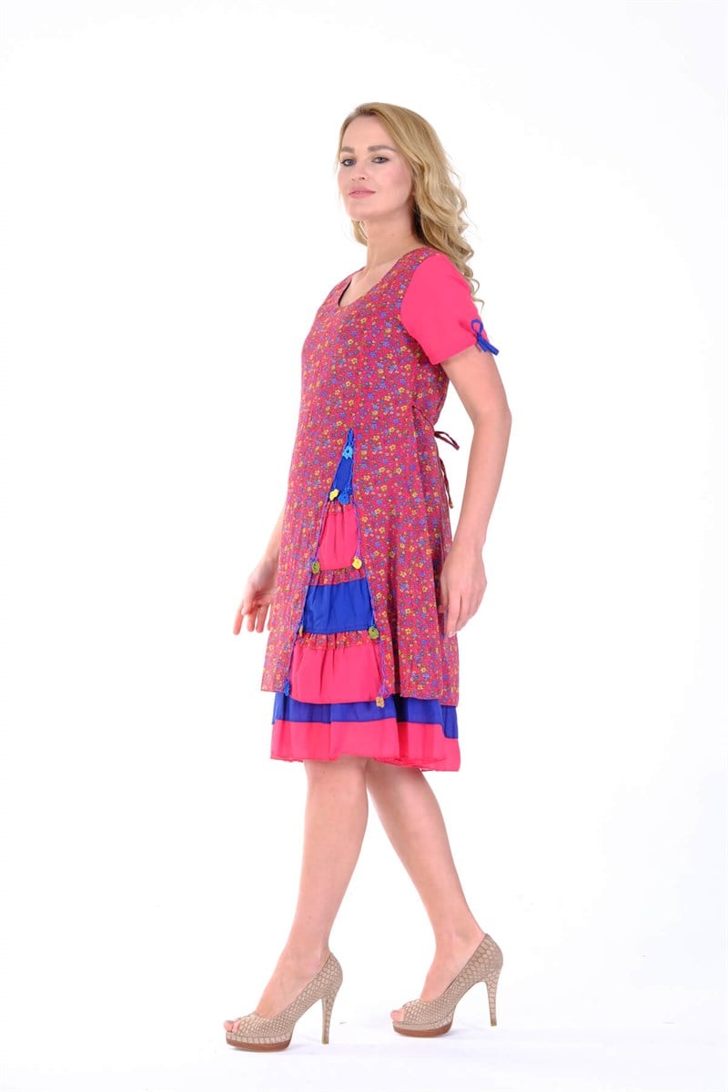 OTANTİK ETNİK GİYİM  YAZLIK ELBİSE ERC COLLECTİON 4515-F
