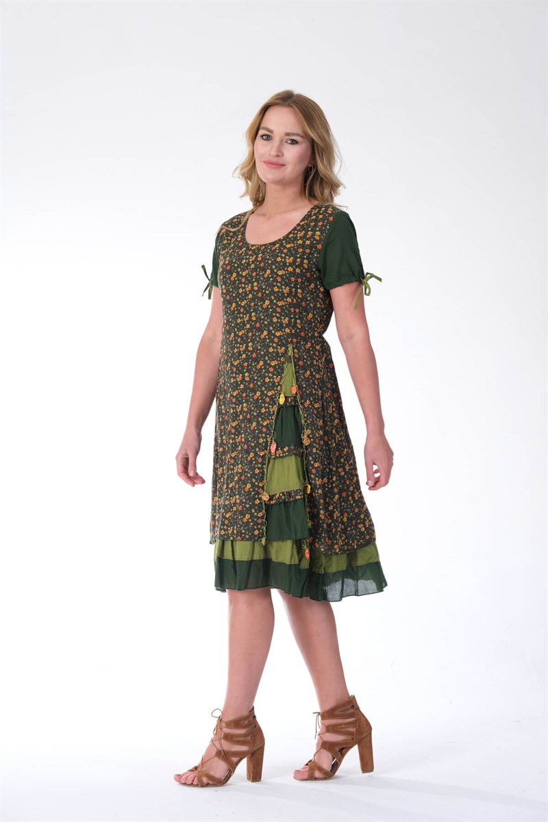 OTANTİK ETNİK GİYİM  YAZLIK ELBİSE ERC COLLECTİON 4515-KY