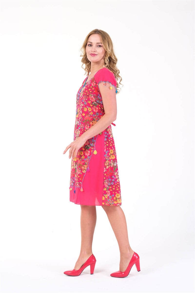 OTANTİK ETNİK GİYİM  YAZLIK ELBİSE ERC COLLECTİON 4537-F