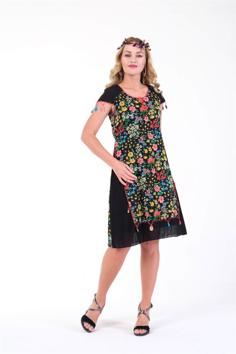 OTANTİK ETNİK GİYİM  YAZLIK ELBİSE ERC COLLECTİON 4537-Sİ