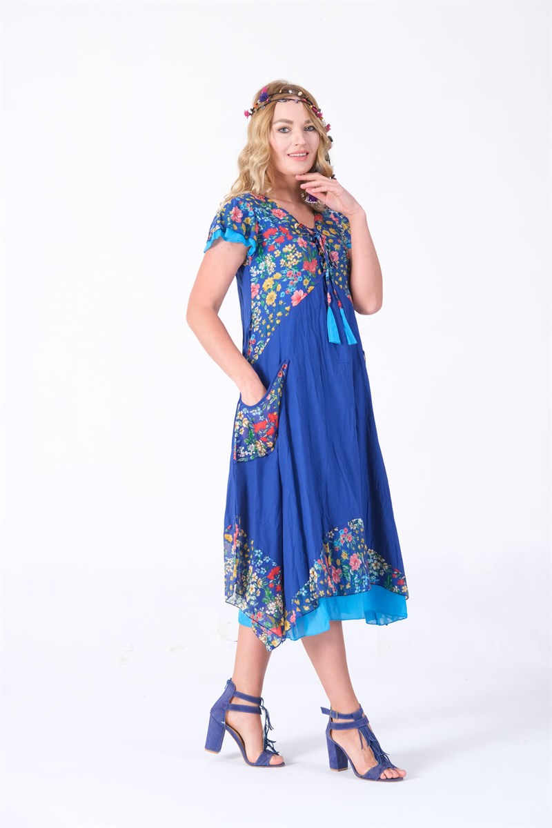 OTANTİK ETNİK GİYİM  YAZLIK ELBİSE ERC COLLECTİON 3880-S