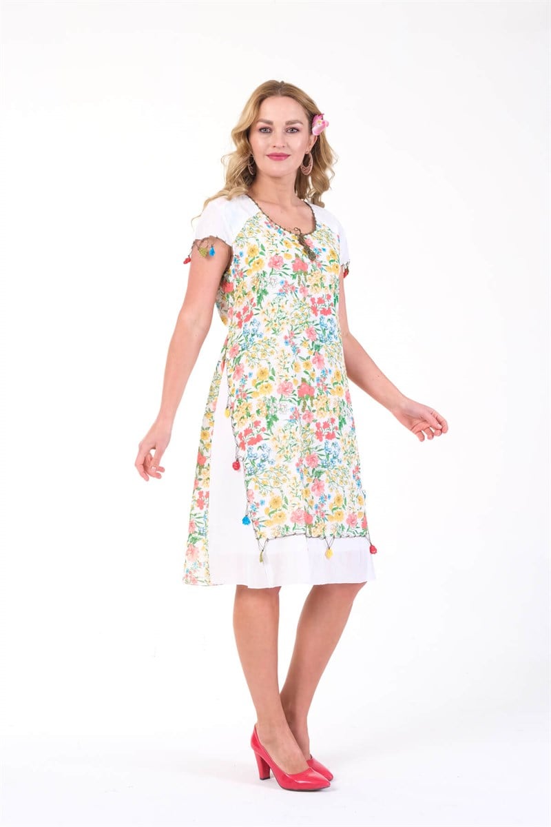 OTANTİK ETNİK GİYİM  YAZLIK ELBİSE ERC COLLECTİON 4537-B