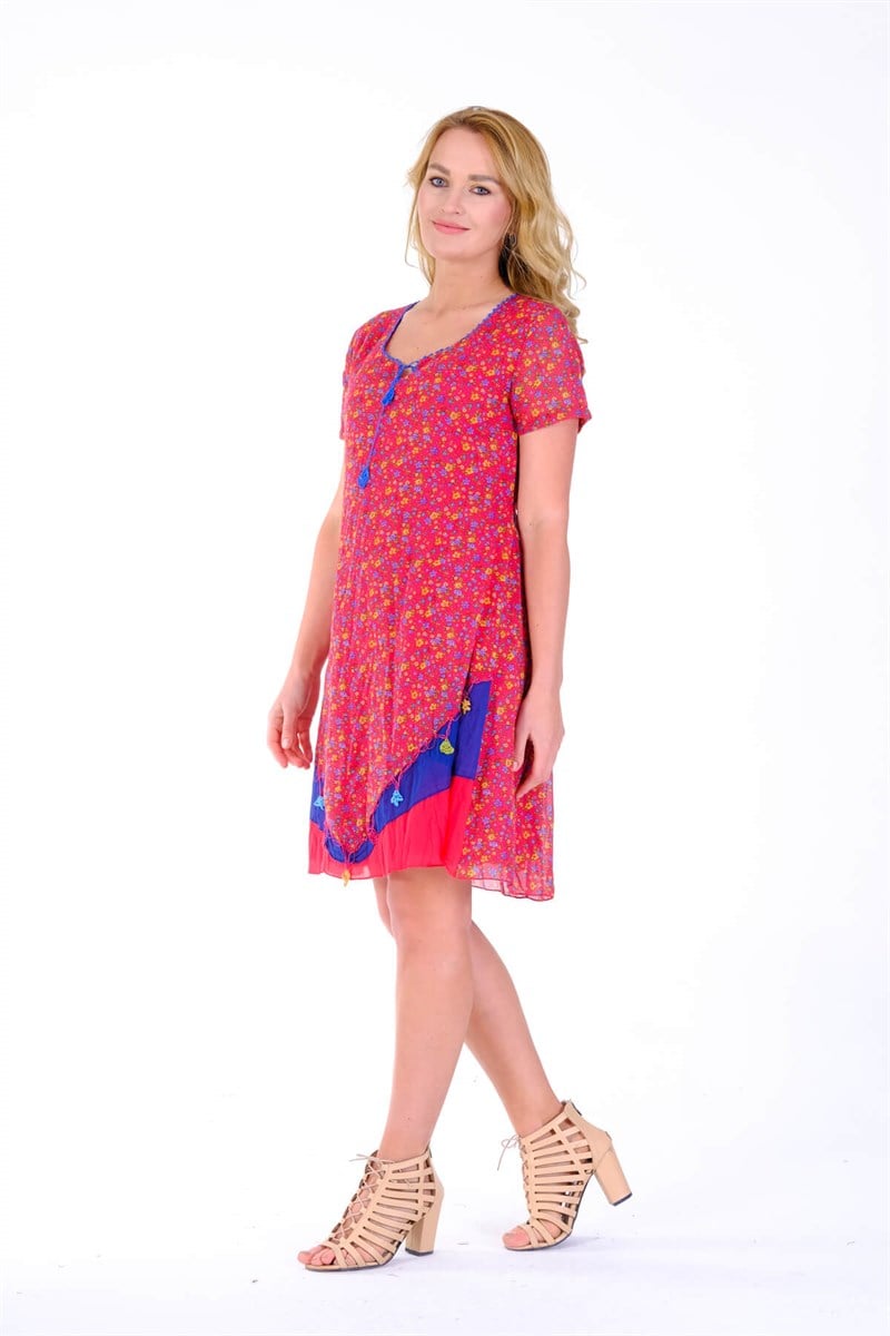 OTANTİK ETNİK GİYİM  YAZLIK ELBİSE ERC COLLECTİON 3705-F