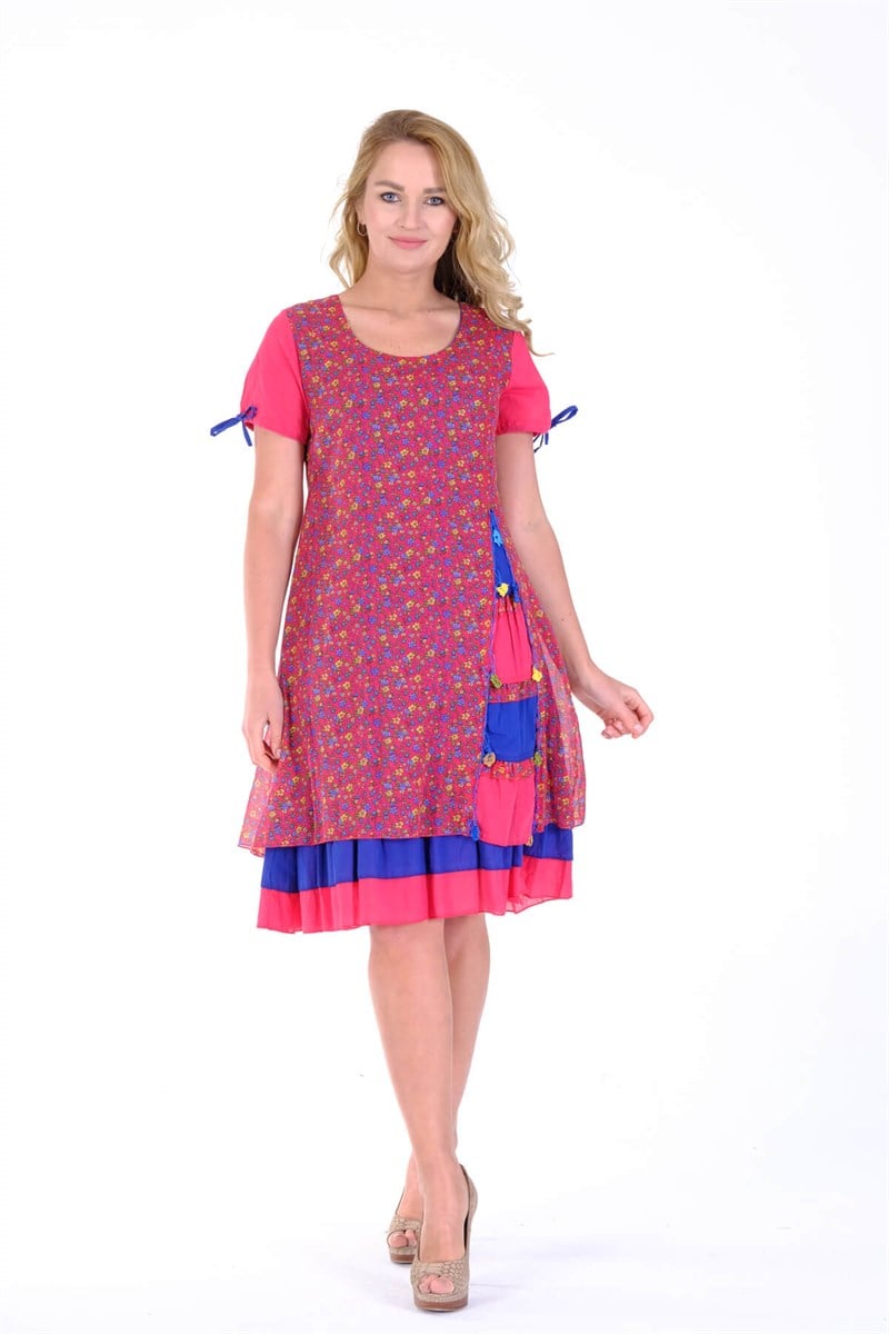 OTANTİK ETNİK GİYİM  YAZLIK ELBİSE ERC COLLECTİON 4515-F