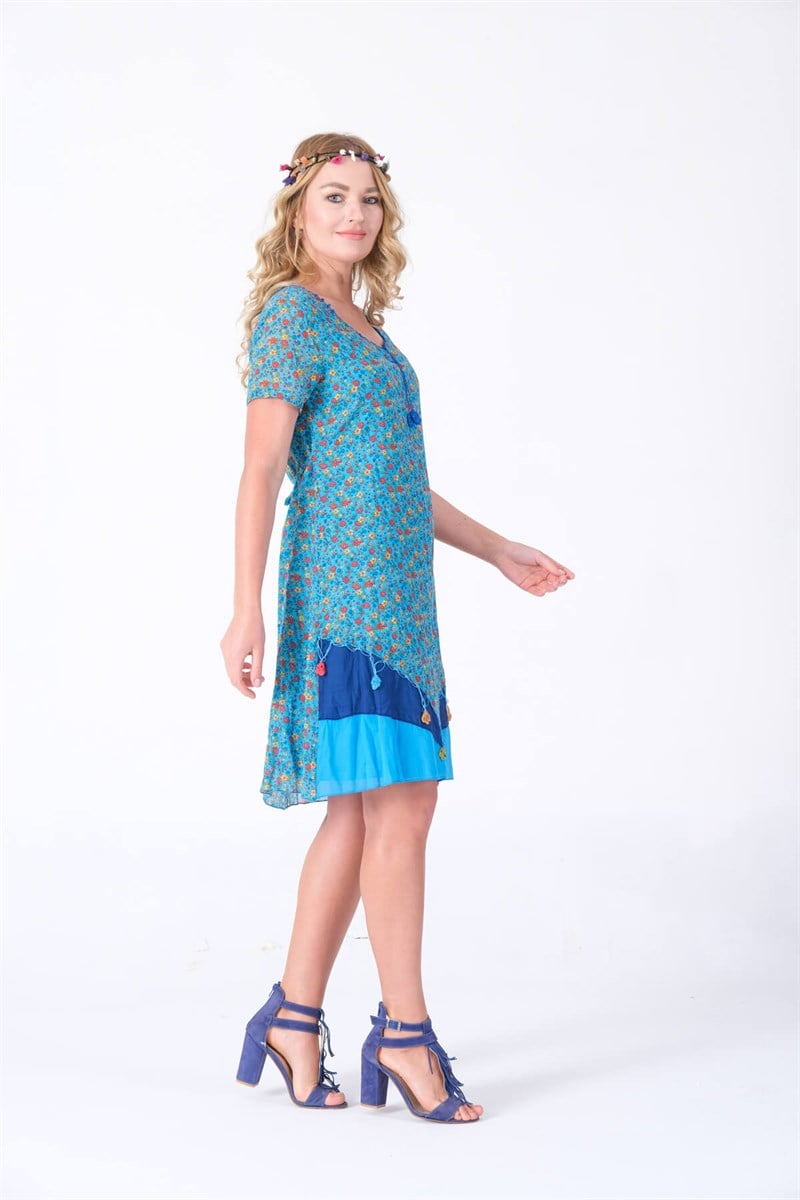 OTANTİK ETNİK GİYİM  YAZLIK ELBİSE ERC COLLECTİON 3705-T