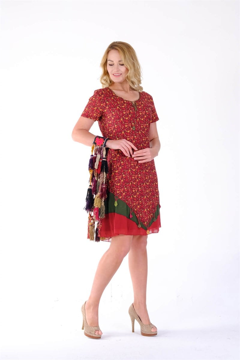 OTANTİK ETNİK GİYİM  YAZLIK ELBİSE ERC COLLECTİON 3705-B