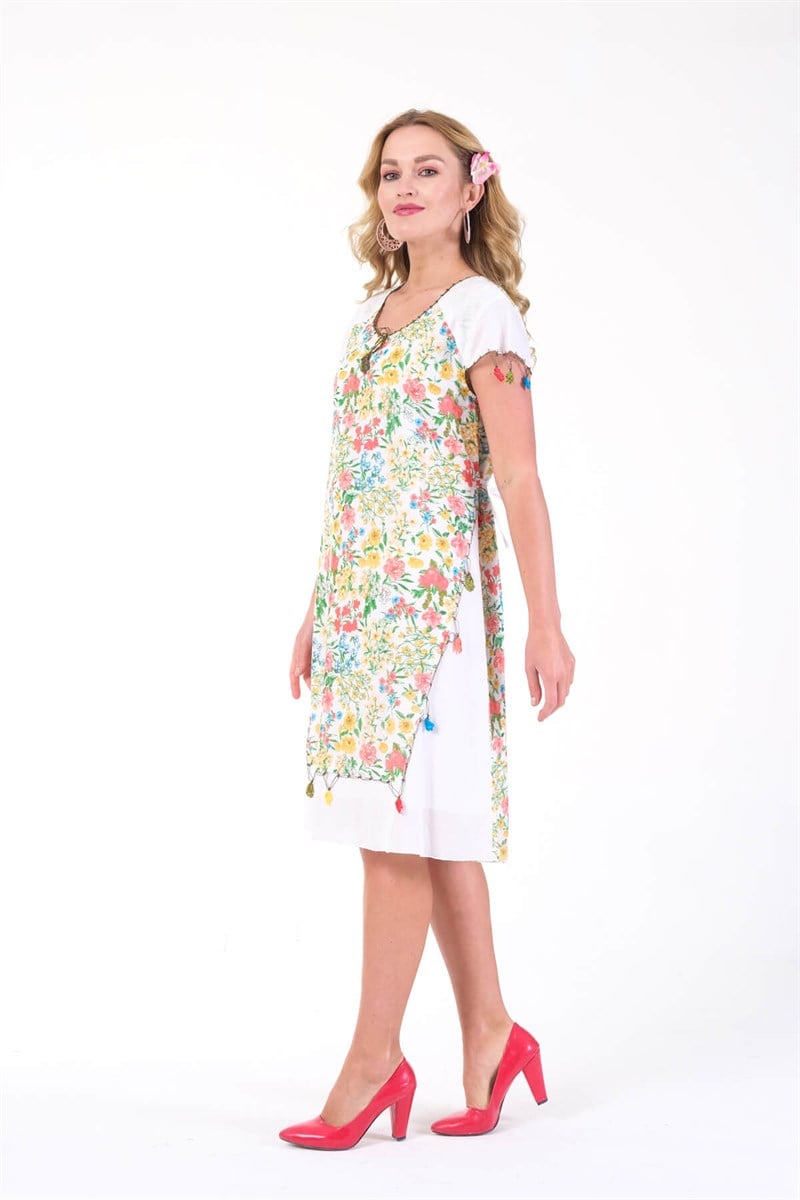 OTANTİK ETNİK GİYİM  YAZLIK ELBİSE ERC COLLECTİON 4537-B