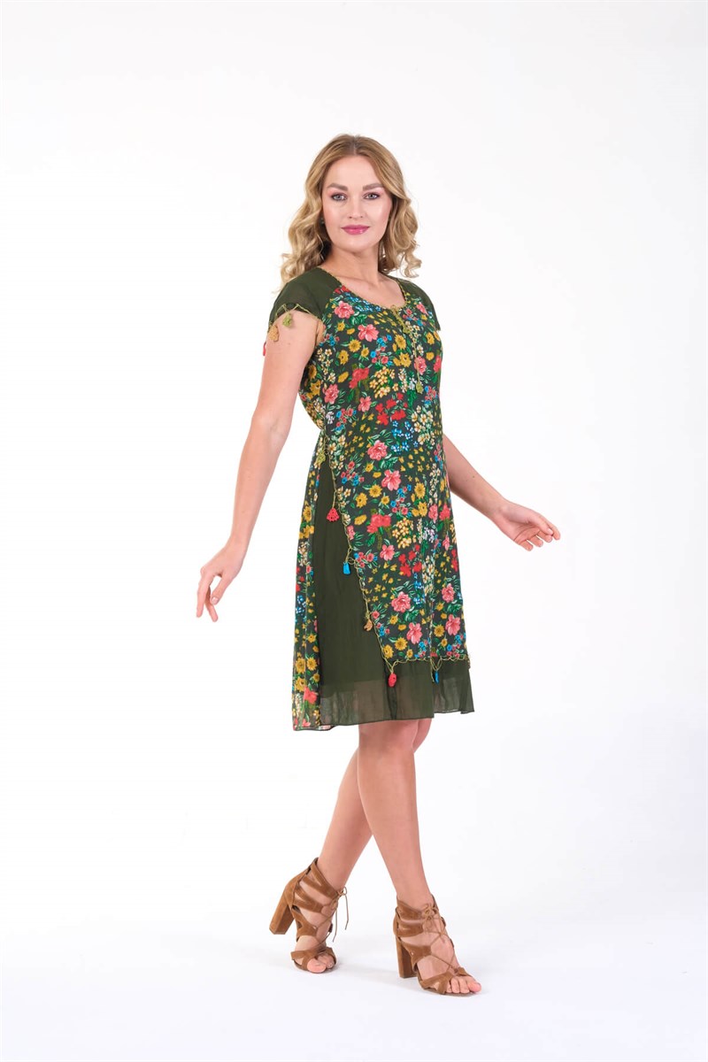 OTANTİK ETNİK GİYİM  YAZLIK ELBİSE ERC COLLECTİON 4537-KY