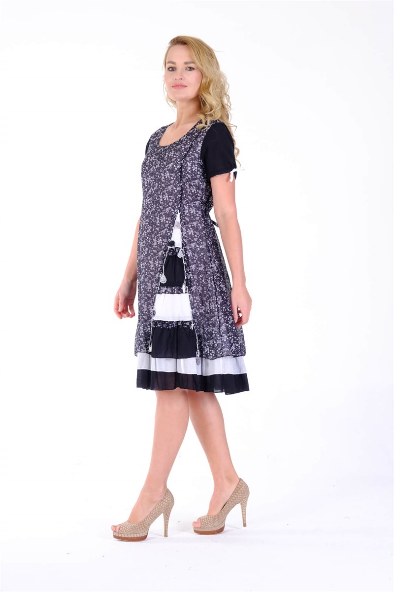 OTANTİK ETNİK GİYİM  YAZLIK ELBİSE ERC COLLECTİON 4515 S-B