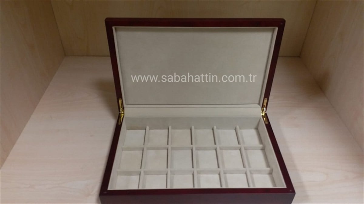 AHŞAP KOLEKSİYON BÖLMELİ  KUTU, WOODEN COLLECTION COMPARTMENT BOX