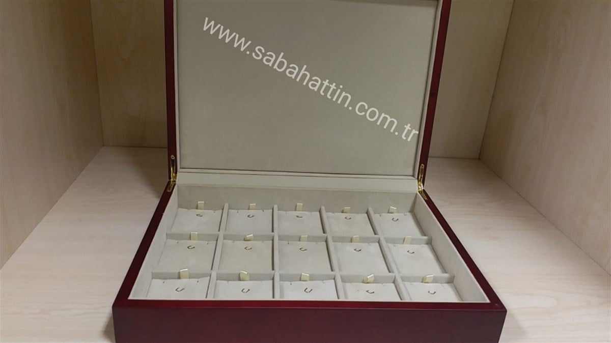 AHŞAP KOLEKSİYON KOLYE & KÜPE  KUTUSU, WOODEN COLLECTION NECKLACE & EARING BOX