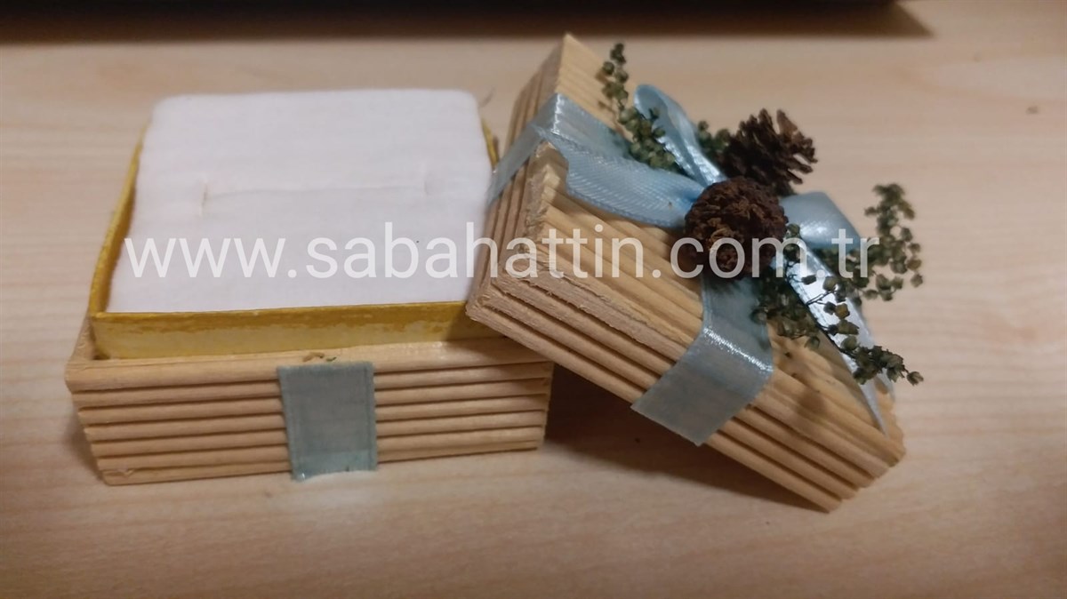 DOĞAL KİBRİT YÜZÜK KUTUSU , NATURAL MATCHES RING BOX 