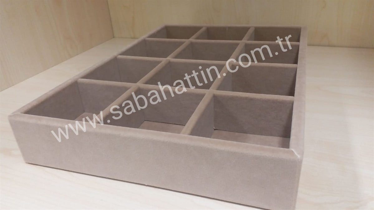 KADİFE & SÜET BÖLMELİ TABLA, VELVET & SUEDE JEWELRY COMPARTMENTS TRAY 