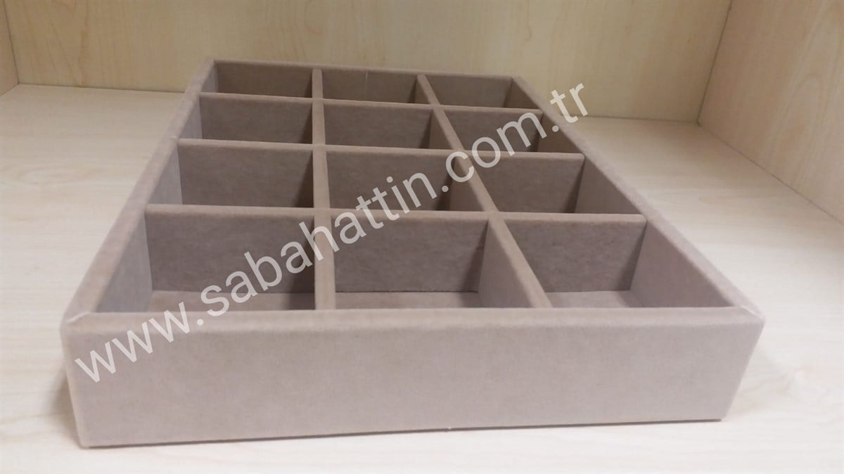 KADİFE & SÜET BÖLMELİ TABLA, VELVET & SUEDE JEWELRY COMPARTMENTS TRAY 