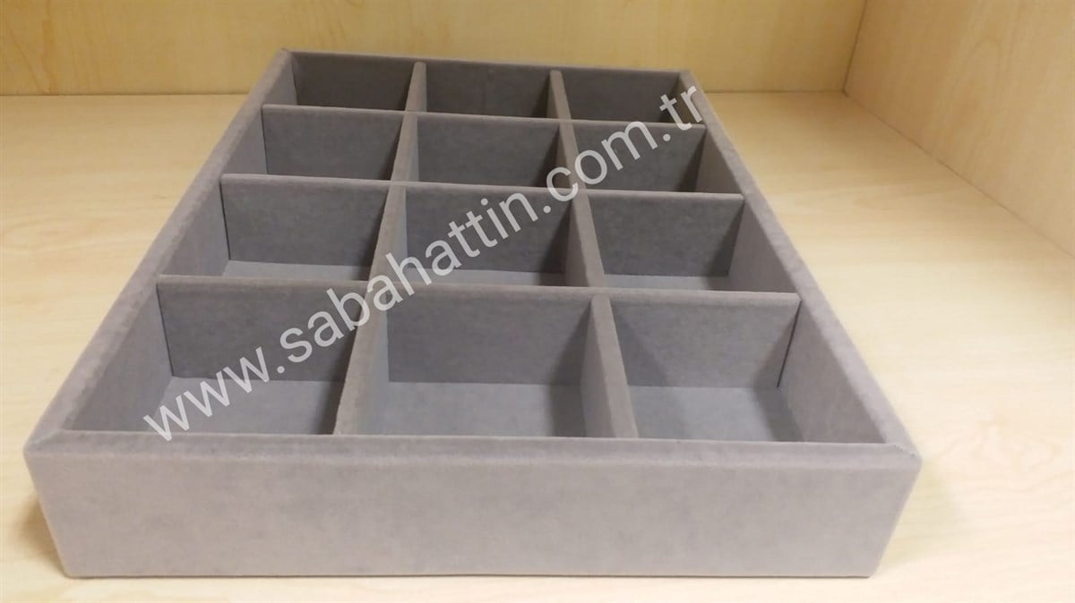 KADİFE & SÜET BÖLMELİ TABLA, VELVET & SUEDE JEWELRY COMPARTMENTS TRAY 