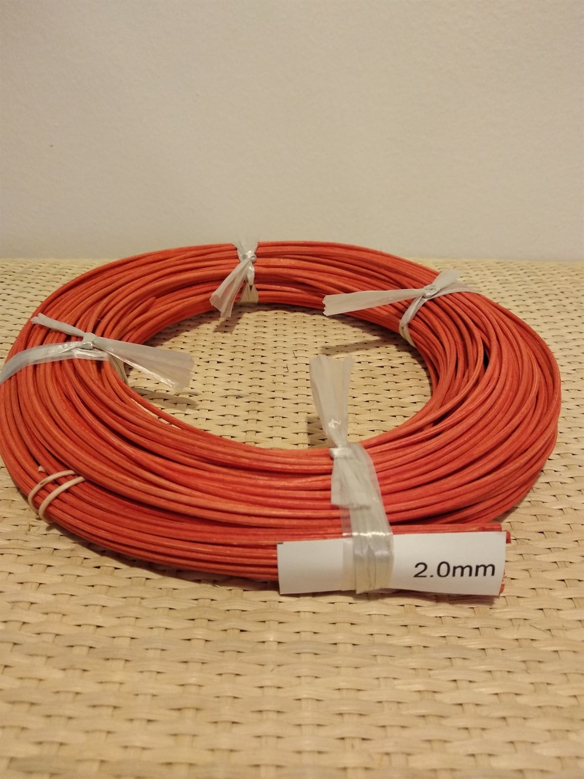 RENKLİ RATTAN ÖRGÜ KOR - KIRMIZI - 2,00 MM