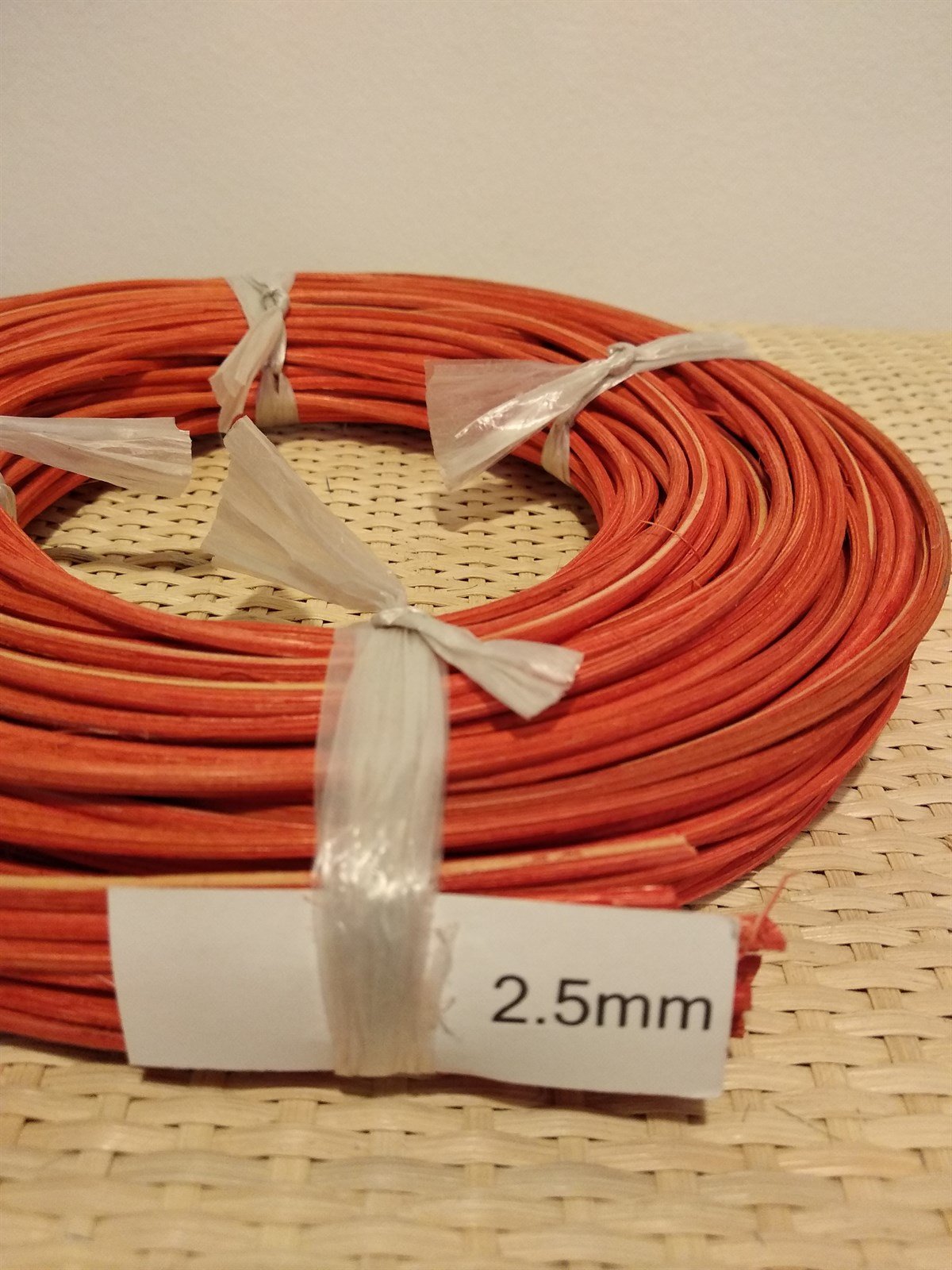 RENKLİ RATTAN ÖRGÜ KOR - KIRMIZI - 2,50 MM