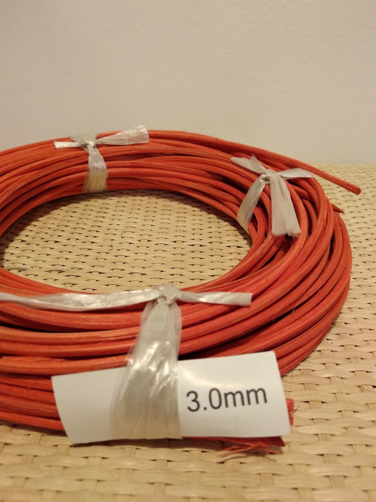 RENKLİ RATTAN ÖRGÜ KOR - KIRMIZI - 3,00 MM