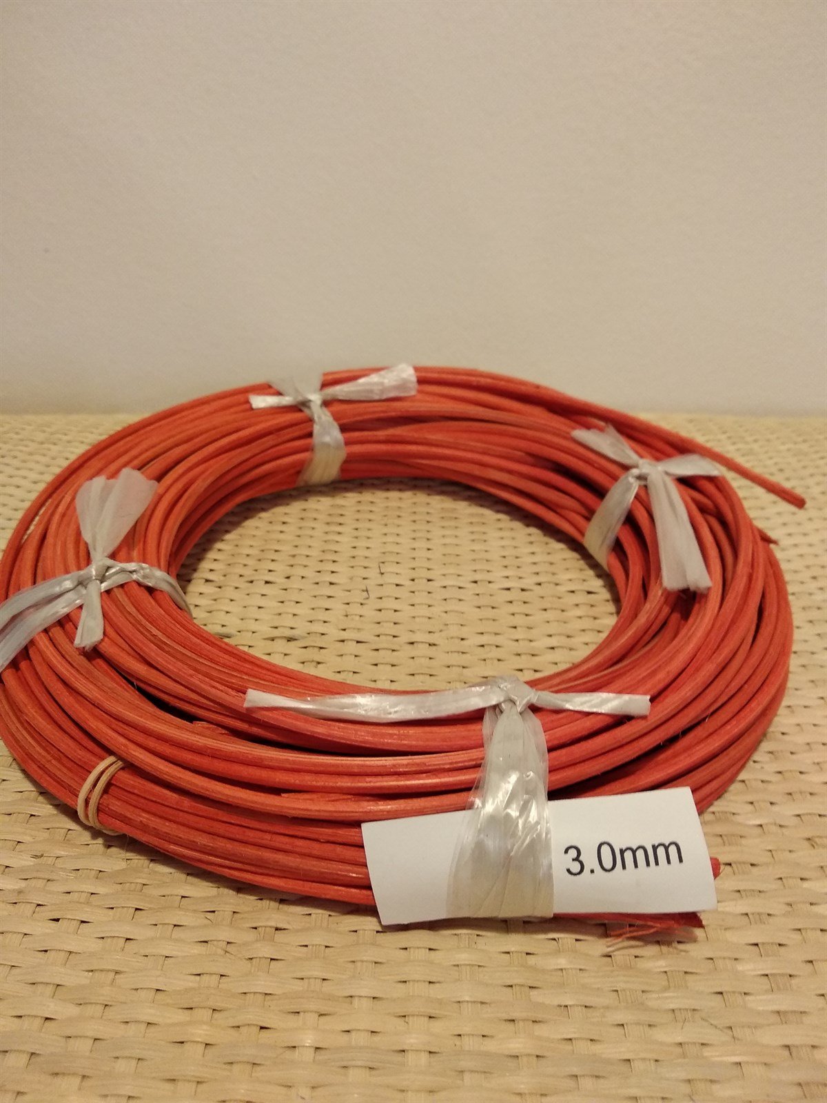 RENKLİ RATTAN ÖRGÜ KOR - KIRMIZI - 3,00 MM