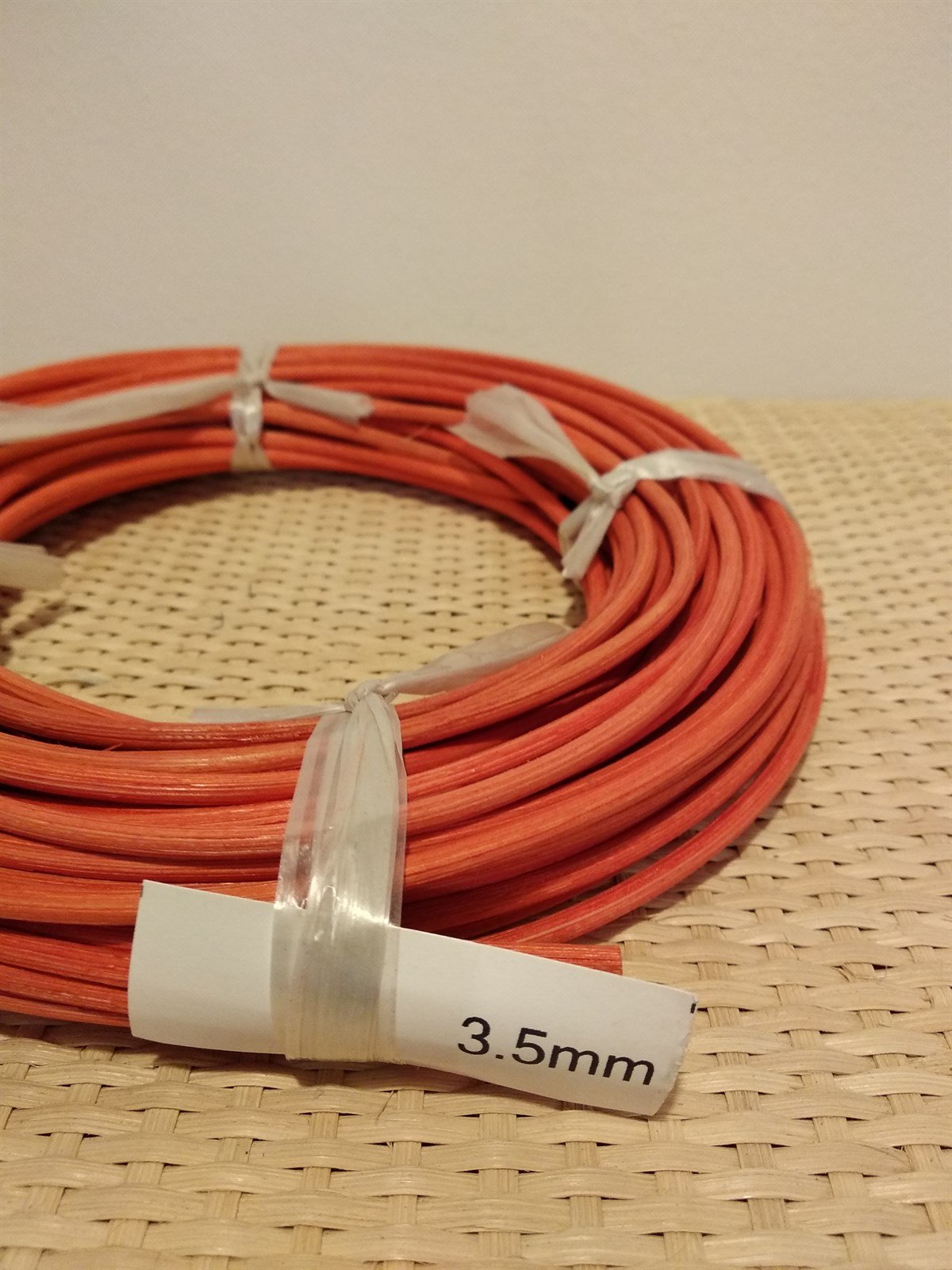 RENKLİ RATTAN ÖRGÜ KOR - KIRMIZI - 3,50 MM