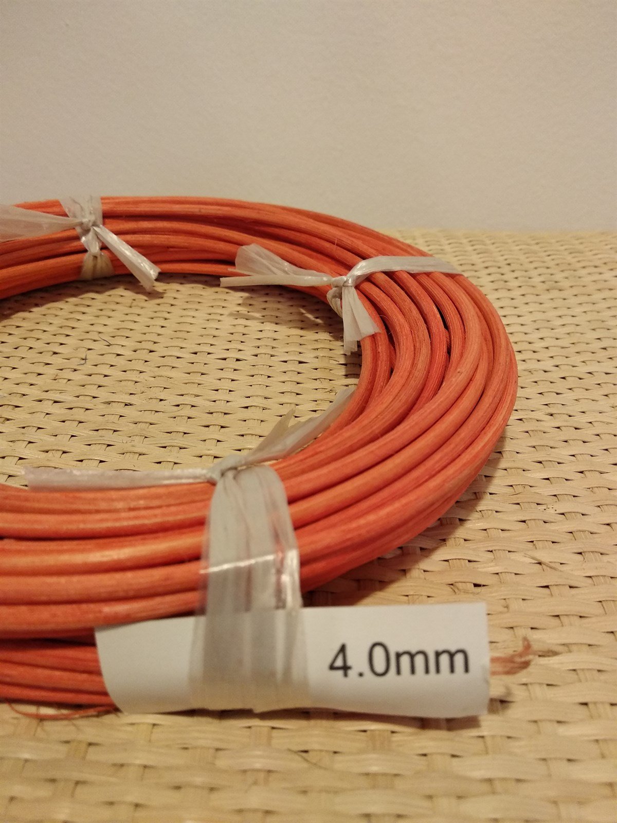 RENKLİ RATTAN ÖRGÜ KOR - KIRMIZI - 4,00 MM