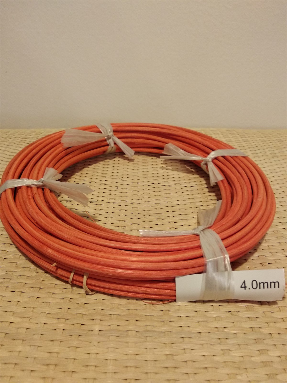 RENKLİ RATTAN ÖRGÜ KOR - KIRMIZI - 4,00 MM
