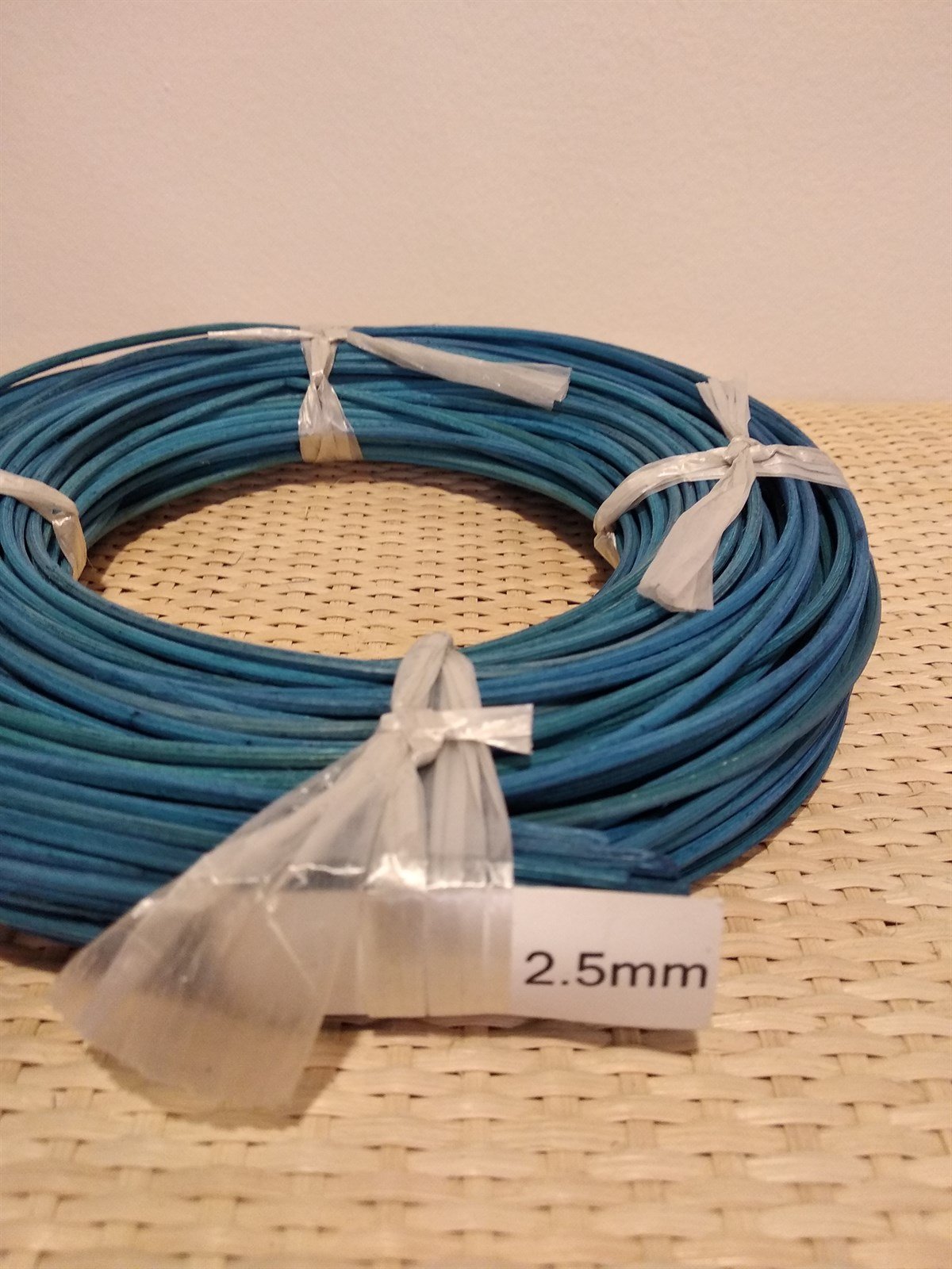 RENKLİ RATTAN ÖRGÜ KOR - MAVİ - 2,50 MM