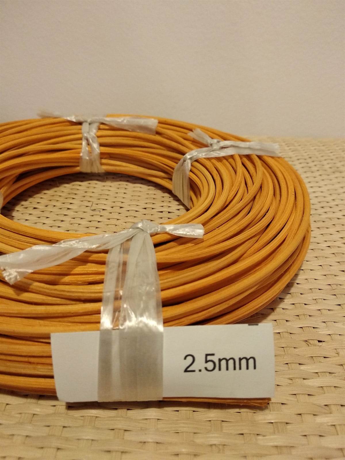 RENKLİ RATTAN ÖRGÜ KOR - SARI - 2,50 MM