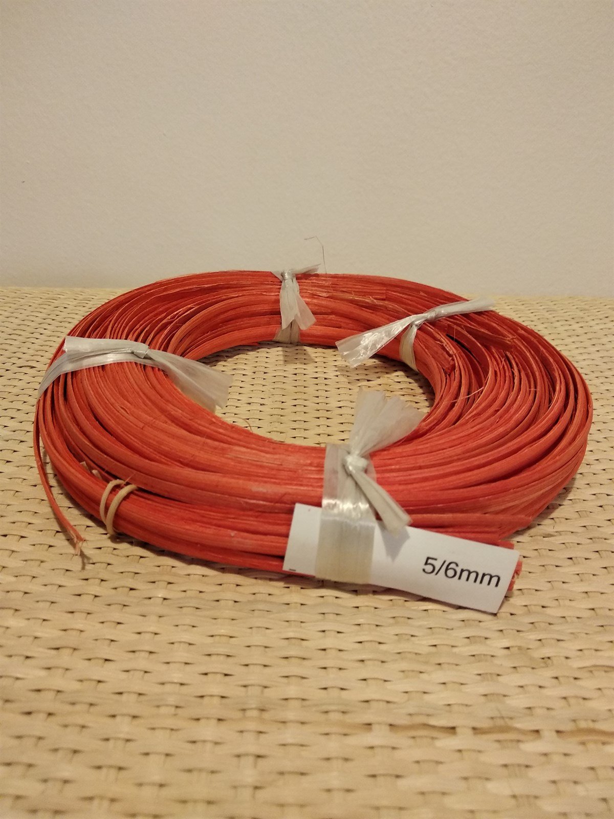 RENKLİ RATTAN OVAL/OVAL ÖRGÜ KOR - KIRMIZI - 5-6 MM