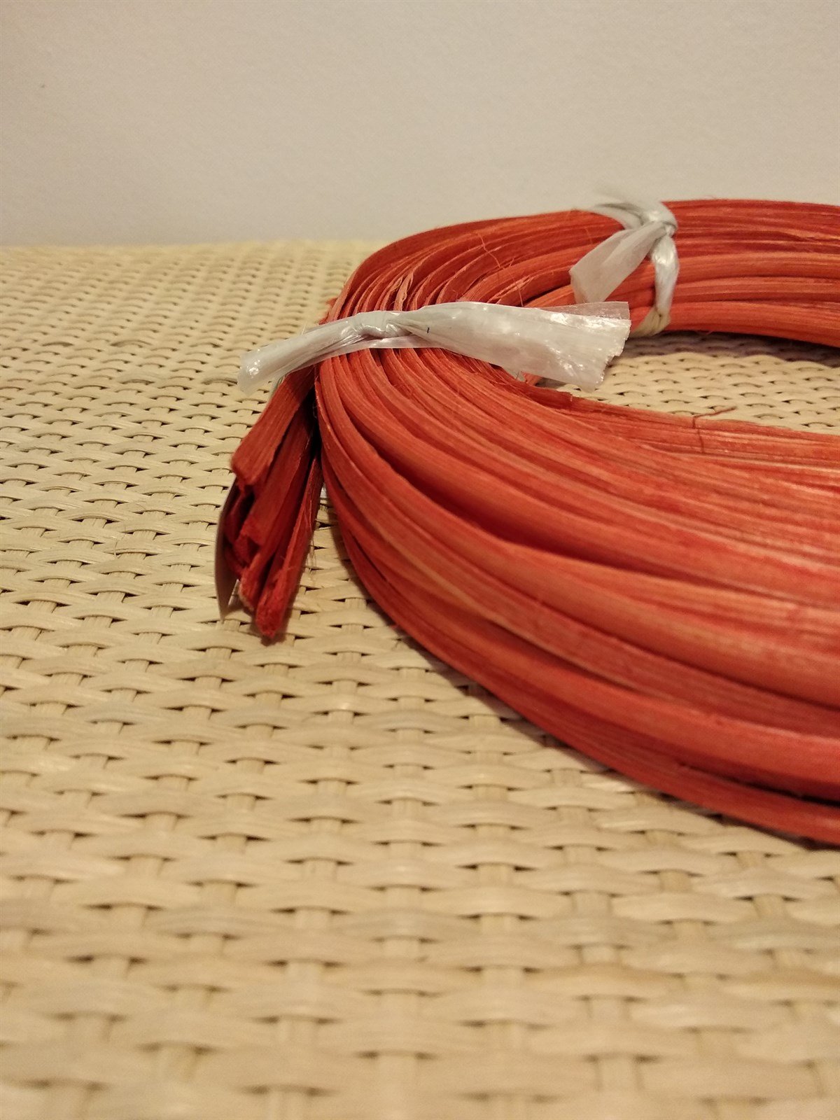RENKLİ RATTAN OVAL/OVAL ÖRGÜ KOR - KIRMIZI - 5-6 MM
