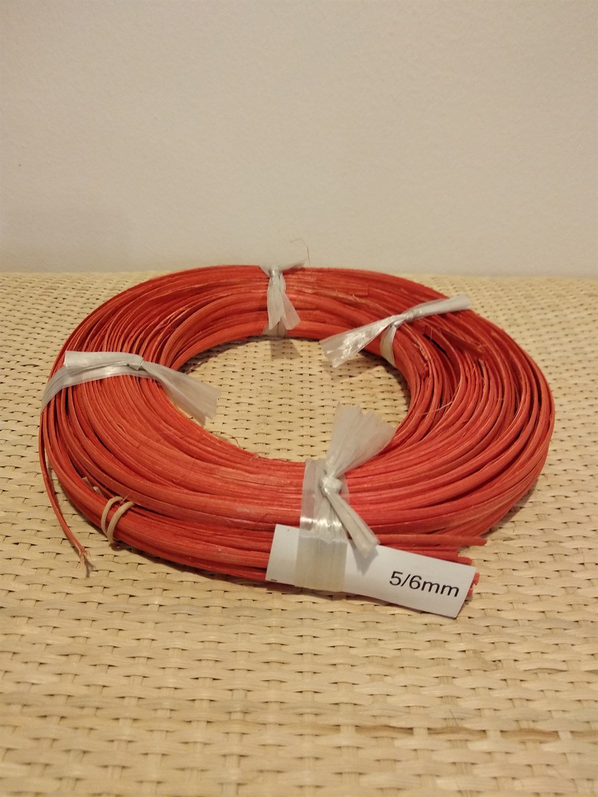 RENKLİ RATTAN OVAL/OVAL ÖRGÜ KOR - KIRMIZI - 5-6 MM