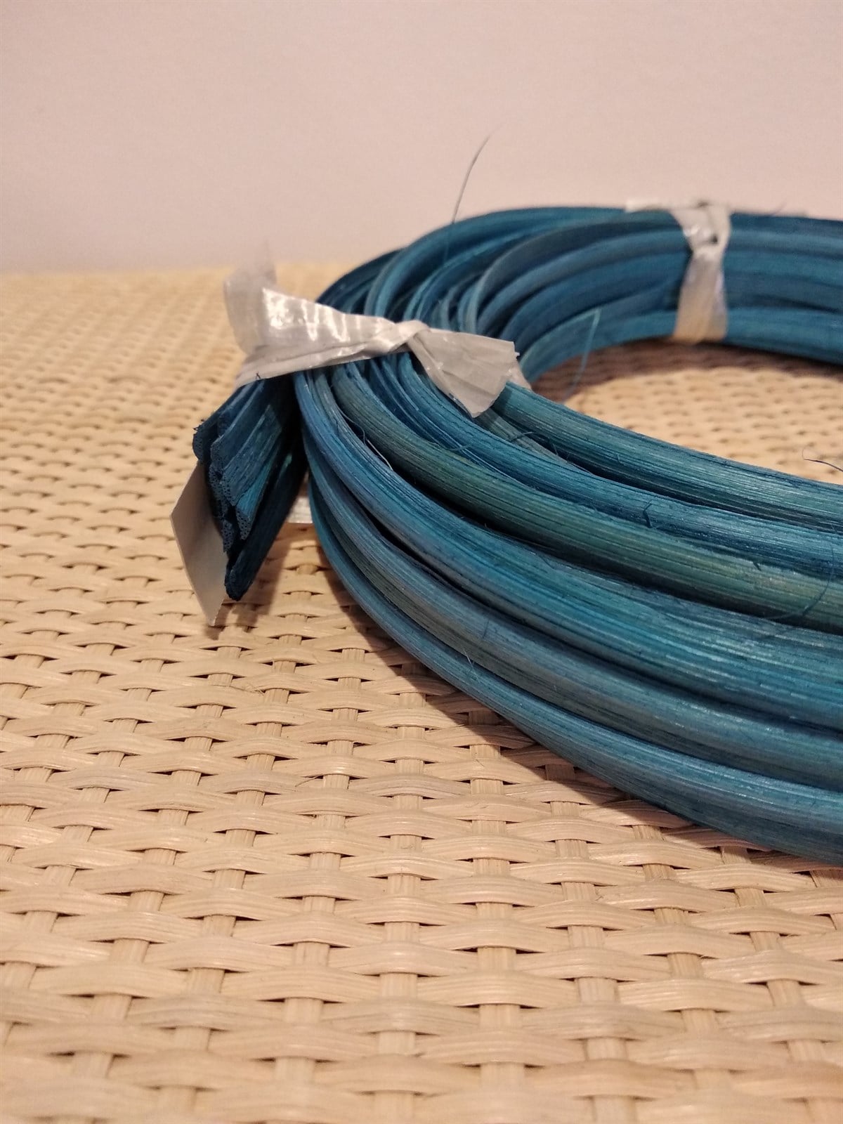 RENKLİ RATTAN OVAL/OVAL ÖRGÜ KOR - MAVİ - 5-6 MM