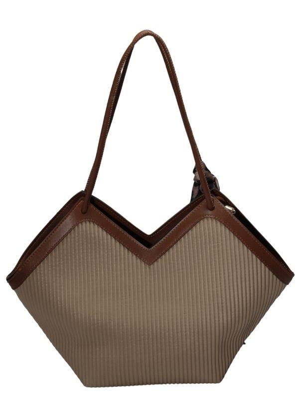 Arega Fularlı Asimetrik Kesimli Vizon Taba Kadın Kol Çantası