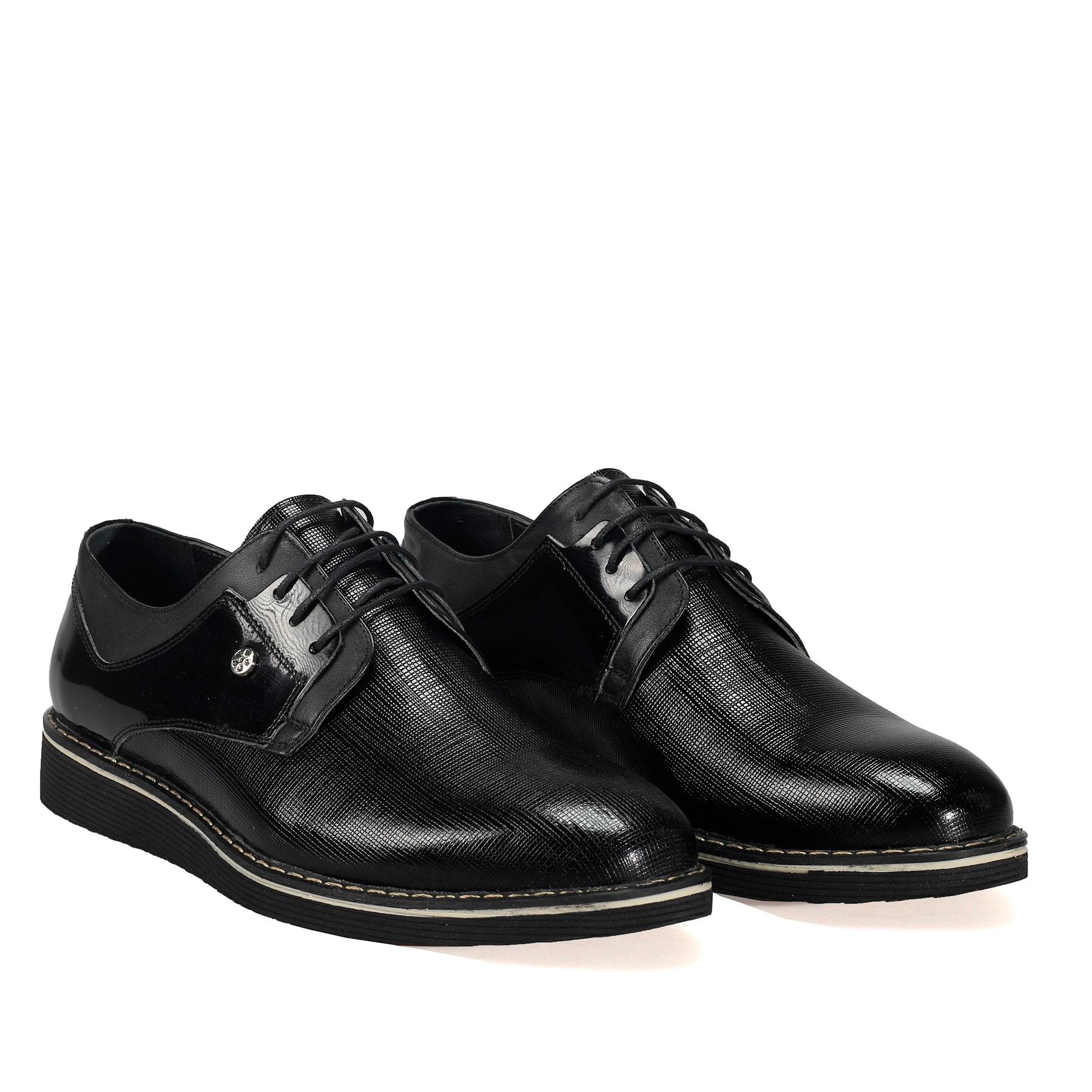 Ata Siyah Kroklu rugan Erkek Deri Ayakkabı