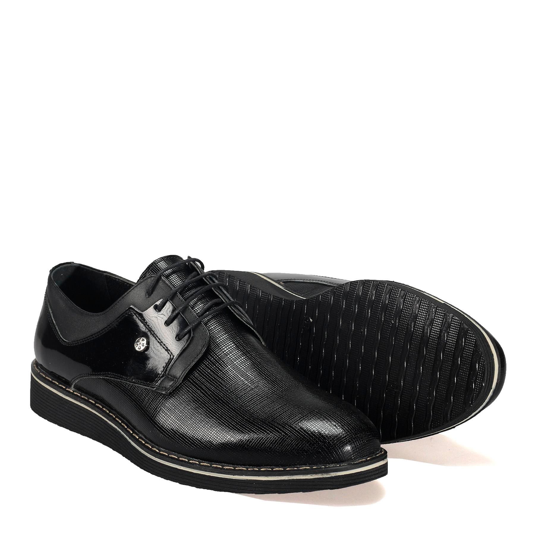 Ata Siyah Kroklu rugan Erkek Deri Ayakkabı