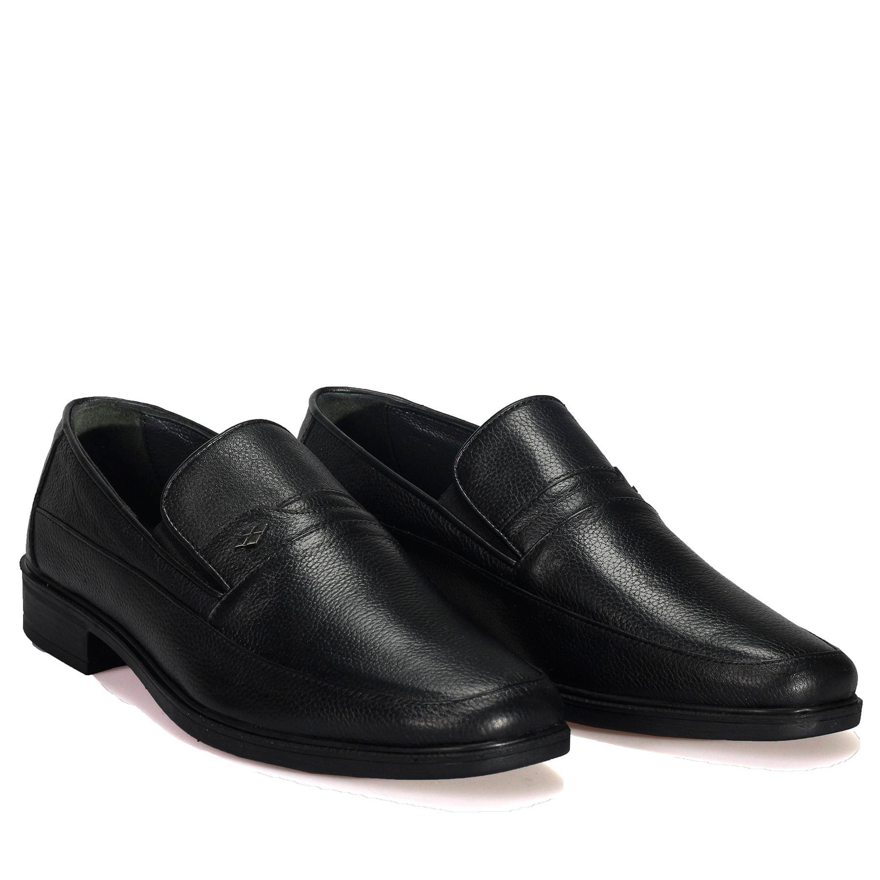 Bağcıksız Siyah Klasik Erkek Deri Ayakkabı