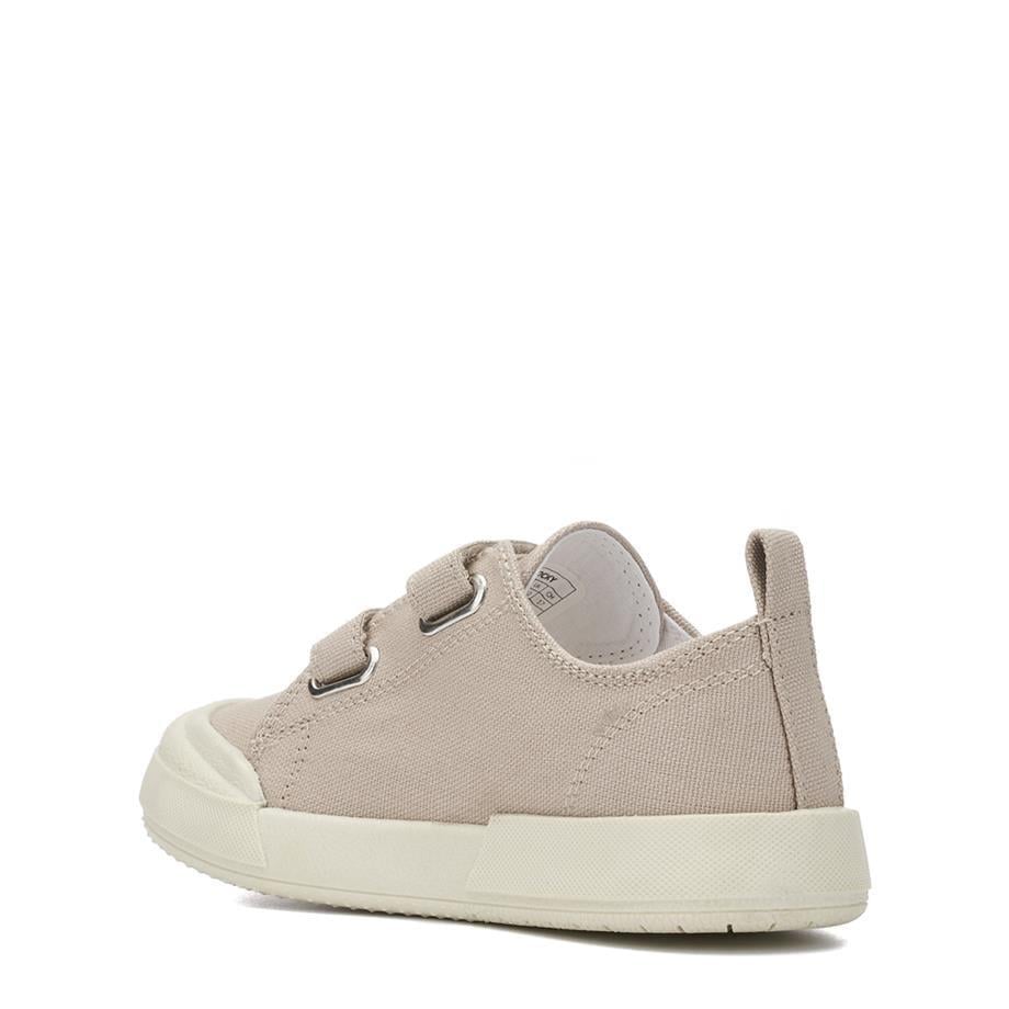 Bej Cırtlı Keten Çocuk Ayakkabı 