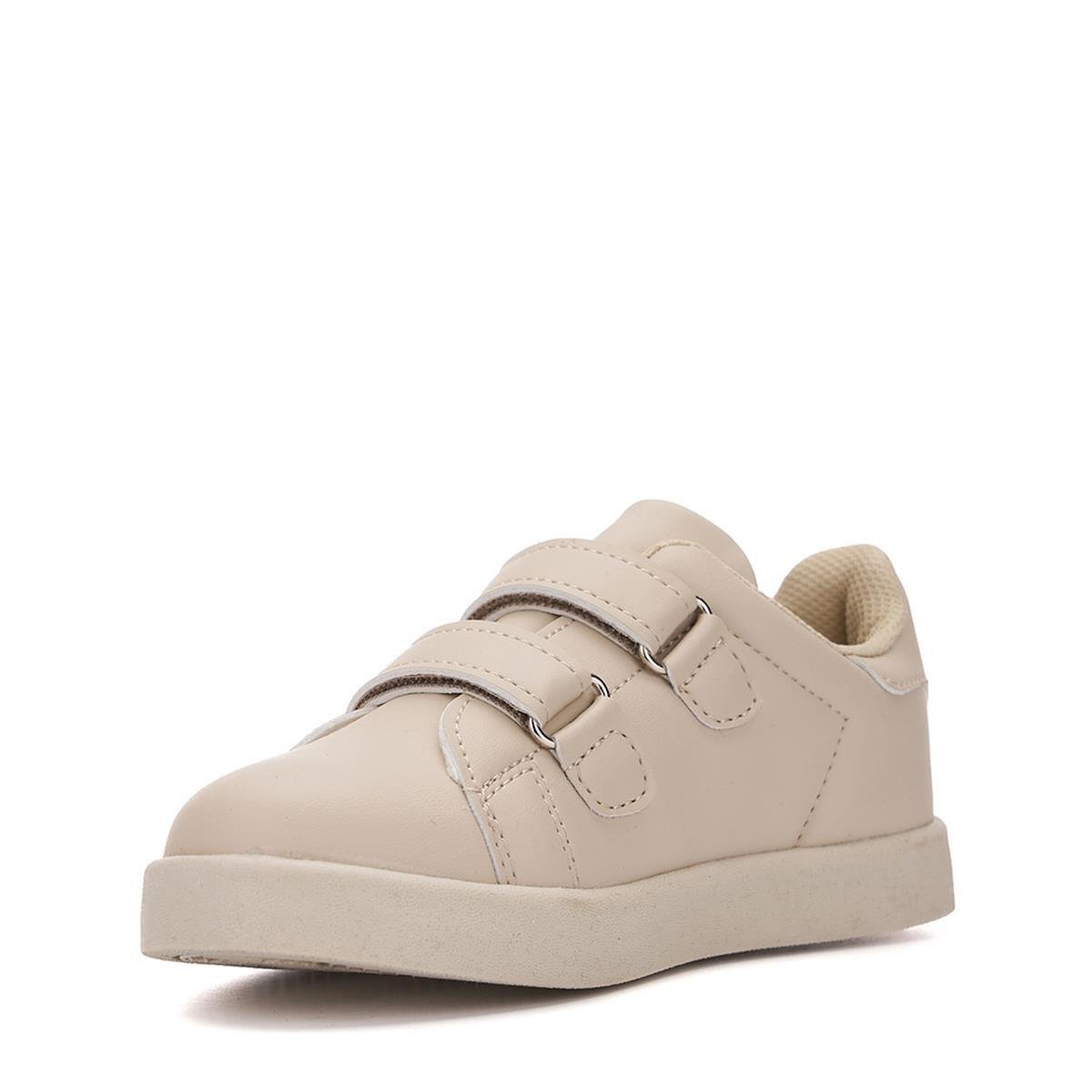 Bej Cırtlı Ortopedi Çocuk Işıklı Sneaker