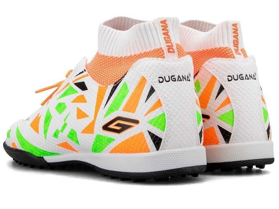 Beyaz Turuncu Çoraplı Erkek Halısaha Ayakkabı