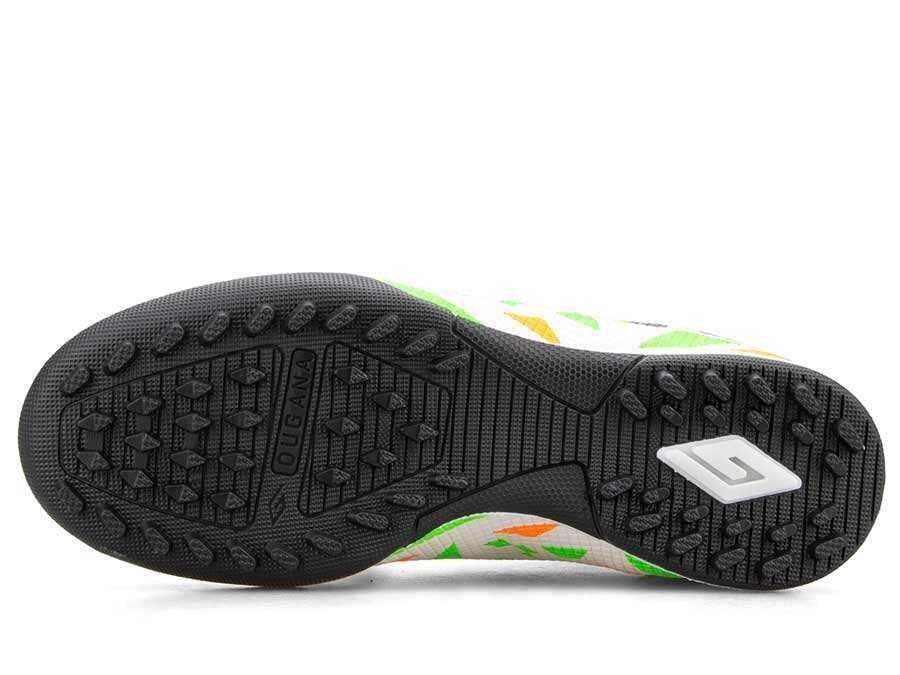 Beyaz Turuncu Çoraplı Erkek Halısaha Ayakkabı