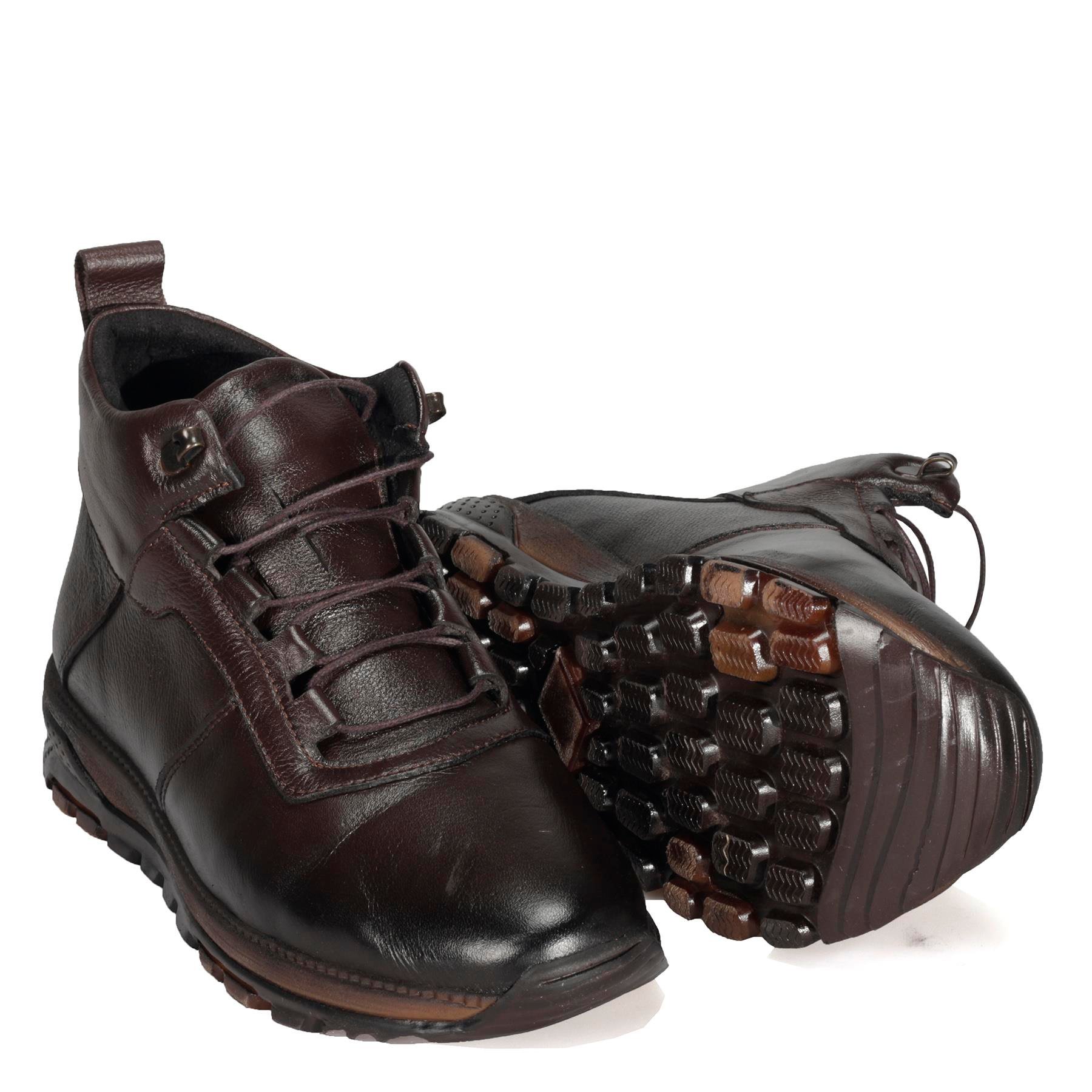 Bordolli Kahverengi Erkek Casual Deri Bot