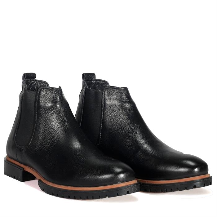 Bordolli Siyah Chelsi Lastikli Siyah Erkek Bot