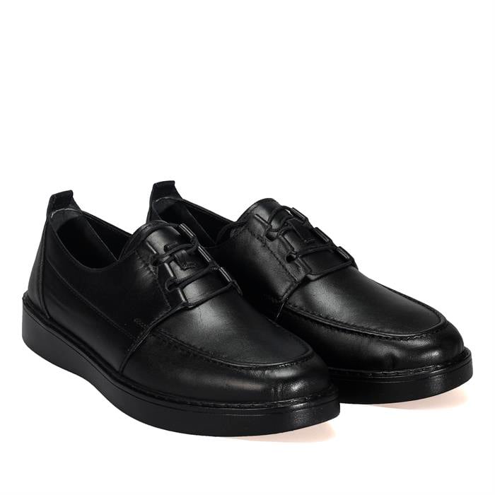 Bordolli Siyah Cilt İpli Casual Erkek Ayakkabı