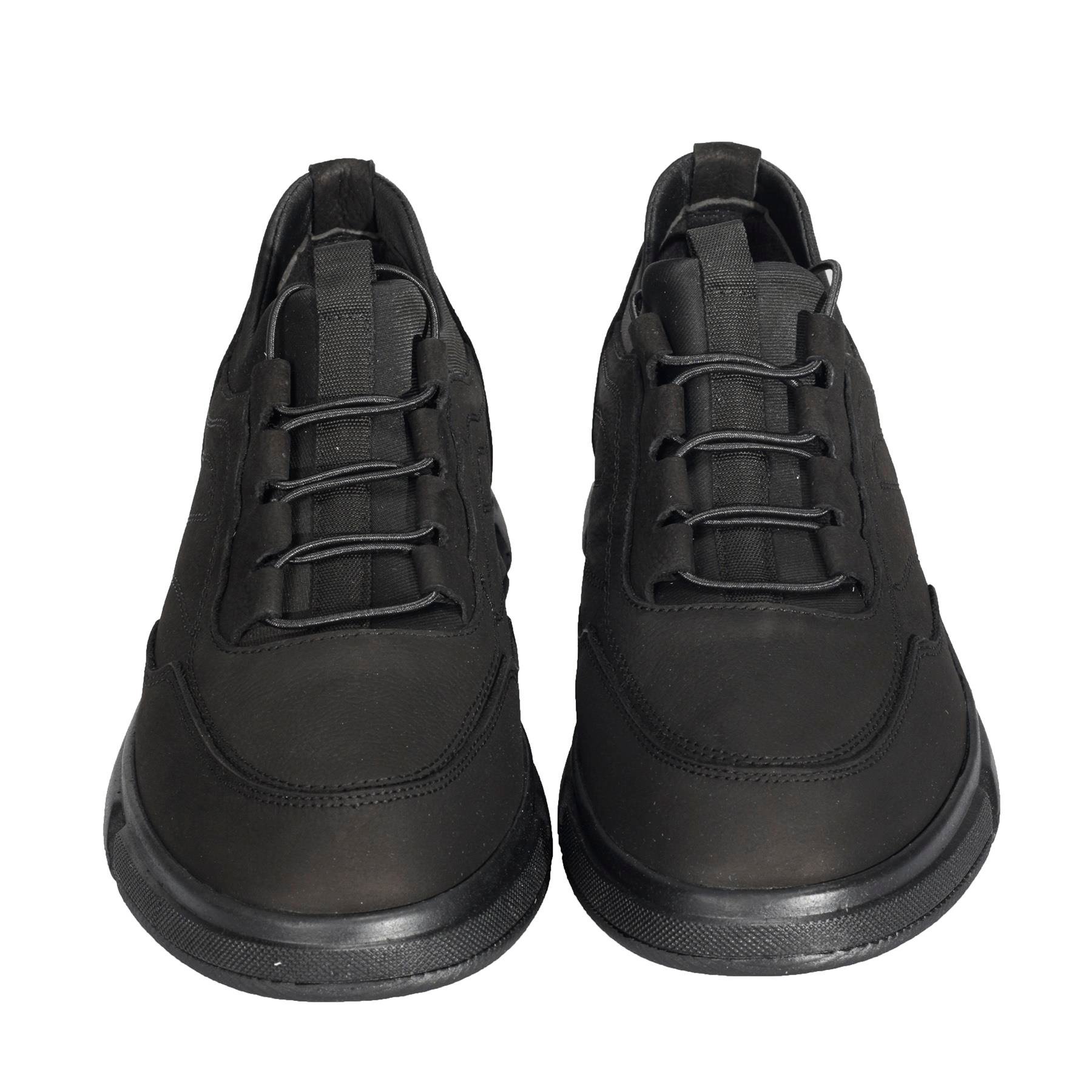 Bordolli Siyah Nubuk Kışlık Bağcıksız Deri Erkek Ayakkabı