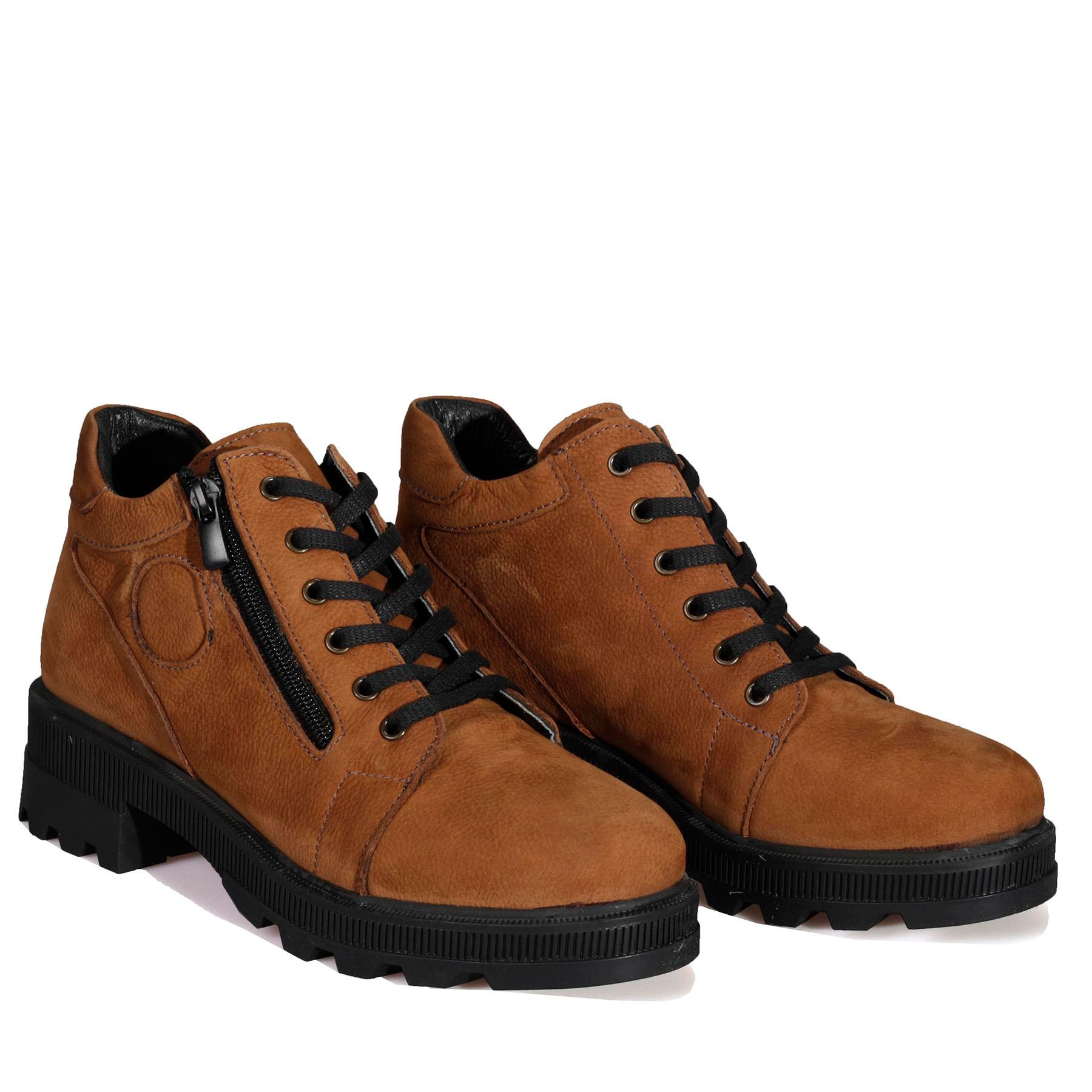 Bordolli Tütün Renk Deri Kadın Bot